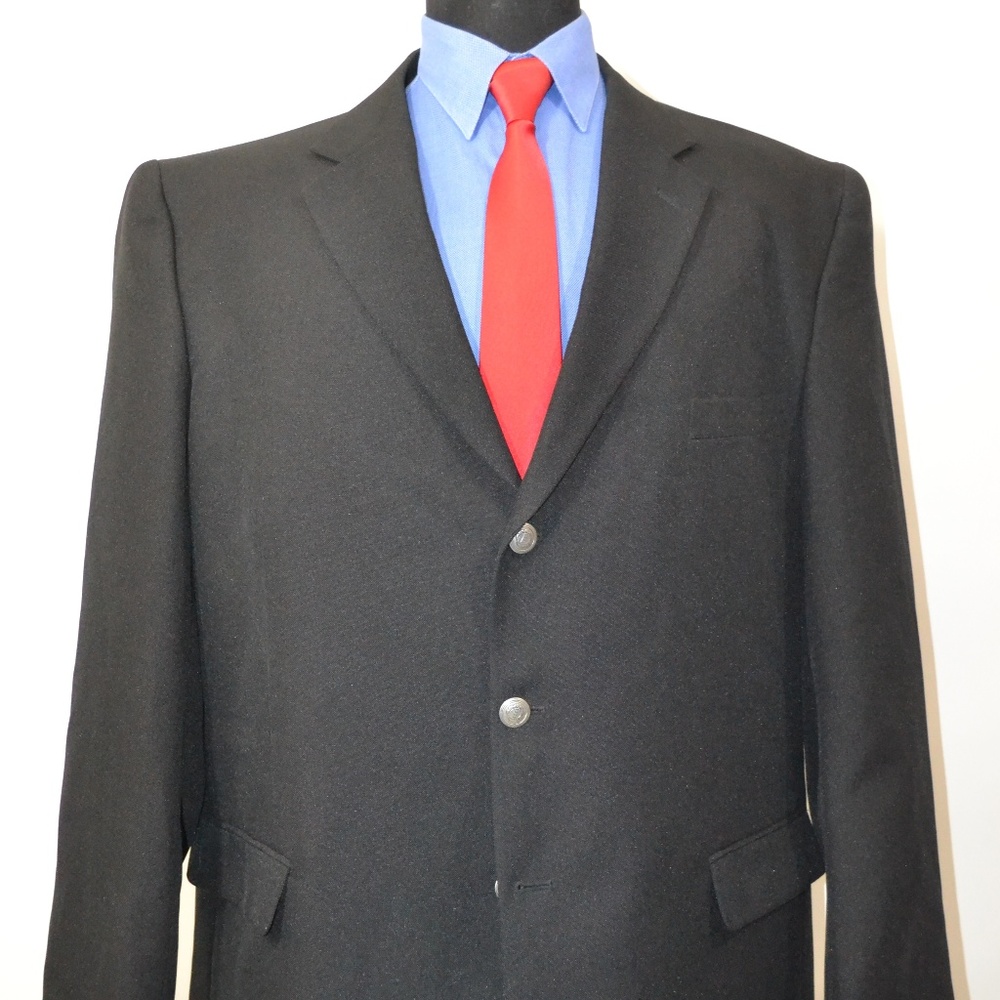 Bolzano 48R Sport Coat Blazer Suit Jacket Black Po